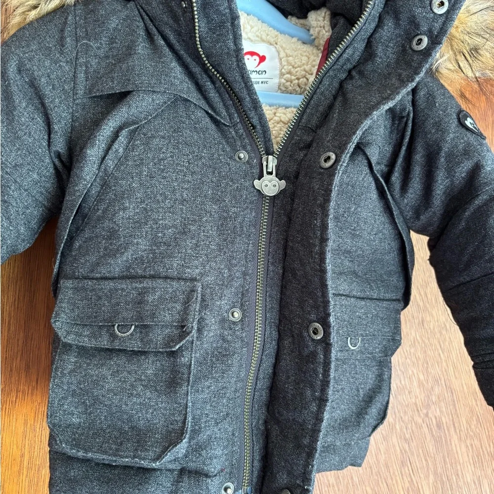 Appaman dark grey Jacket with Cream Lining size 2T preowned - Picture 3 of 13